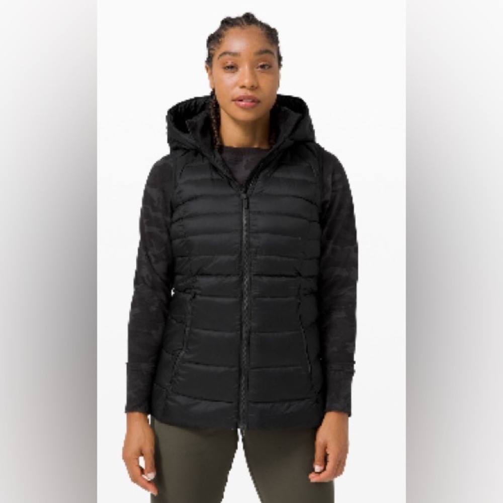 LULULEMON BLACK Back the Cold Vest! Removable hood! Size 10!
